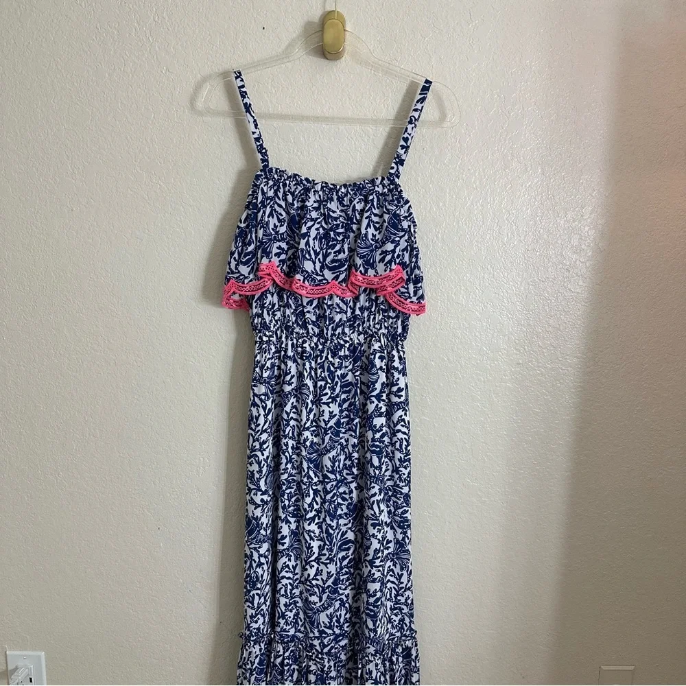 New Lilly Pulitzer Aida Ruffle Maxi Dress Size Medium - Picture 4 of 12
